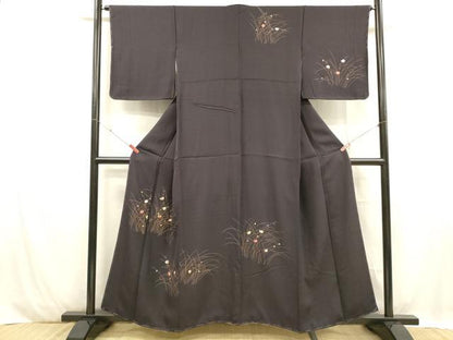 平和屋着物■訪問着 刺繍 草花文 金彩 正絹 逸品 未使用 DABC8880cm