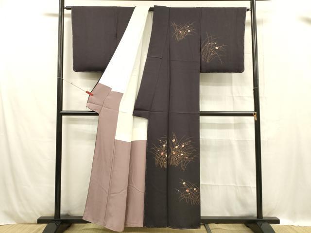 平和屋着物■訪問着 刺繍 草花文 金彩 正絹 逸品 未使用 DABC8880cm