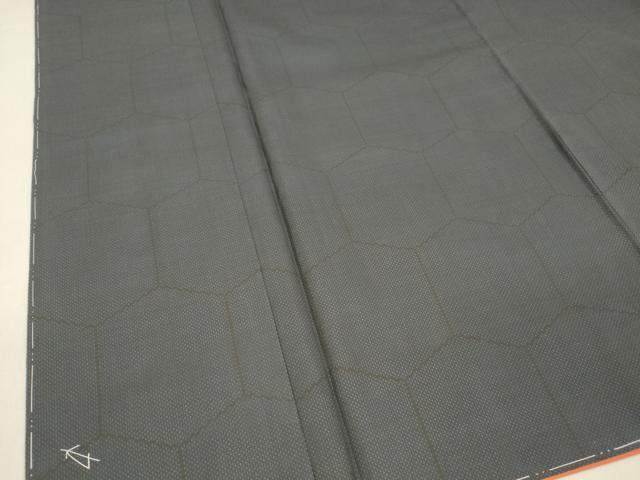 平和屋着物■本場大島紬　7マルキ　亀甲柄　正絹　逸品　未使用　DABC8882cm