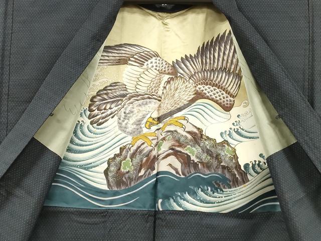 平和屋着物■男性　本場大島紬　アンサンブル　亀甲柄　正絹　逸品　DABC8885cm