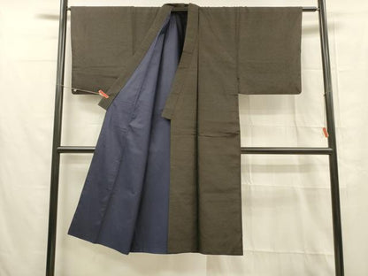 平和屋着物■男性　紬　アンサンブル　横段文　正絹　逸品　DABC8887cm