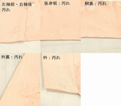 平和屋着物■長襦袢　無双仕立て　舞花地紋　正絹　逸品　DABC8889cm