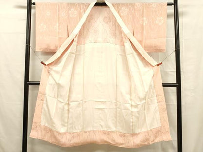 平和屋着物■長襦袢　無双仕立て　舞花地紋　正絹　逸品　DABC8889cm