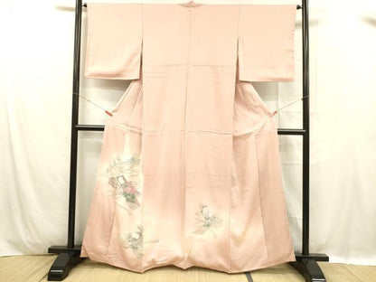 平和屋着物■訪問着 文箱花文 暈し染め 金銀彩 正絹 逸品 DABC8899cm