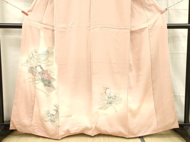 平和屋着物■訪問着 文箱花文 暈し染め 金銀彩 正絹 逸品 DABC8899cm