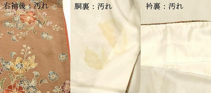 平和屋着物■上質な小紋 草花文 鬼しぼ縮緬 正絹 逸品 DABC8902cm