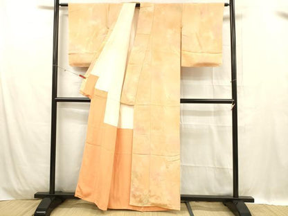 平和屋着物■上質な小紋 草花文 暈し染め 正絹 逸品 未使用 DABC8903cm