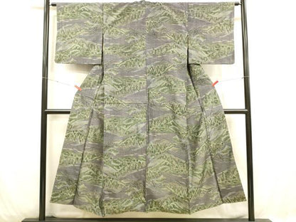 平和屋着物■上質な紬　樹林文　正絹　逸品　DABC8911cm