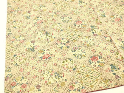 平和屋着物■上質な小紋 草花文 正絹 逸品 DABC8915cm