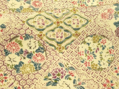 平和屋着物■上質な小紋 草花文 正絹 逸品 DABC8915cm