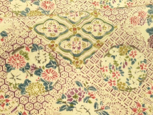 平和屋着物■上質な小紋 草花文 正絹 逸品 DABC8915cm