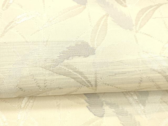 平和屋着物＊夏物 六通柄袋帯 草葉文 銀糸 正絹 逸品 DABC8919cm