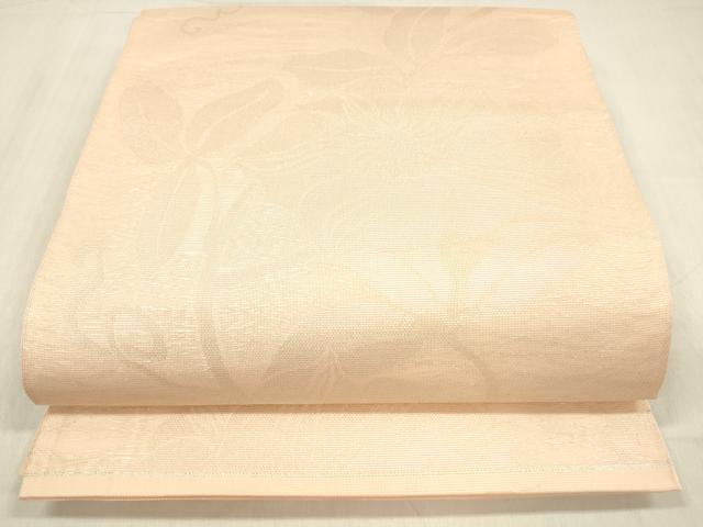 平和屋着物＊夏物 全通柄 本袋帯 草花文 銀糸 正絹 逸品 DABC8920cm