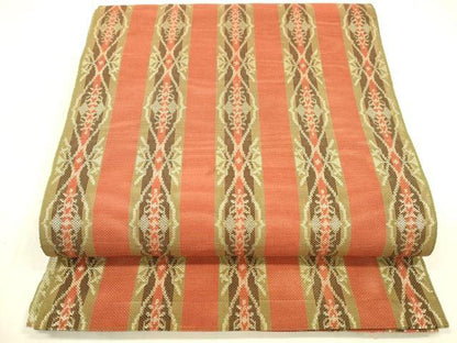 平和屋着物＊夏物 八寸名古屋帯 抽象間道 正絹 逸品 DABC8929cm