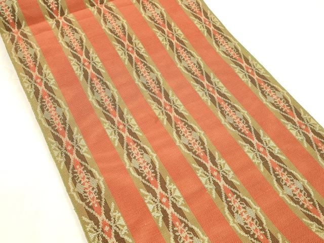 平和屋着物＊夏物 八寸名古屋帯 抽象間道 正絹 逸品 DABC8929cm
