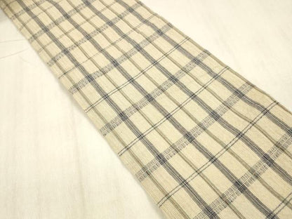 平和屋着物＊夏物 阿波しじら織 半幅帯 格子 綿 逸品 DABC8930cm