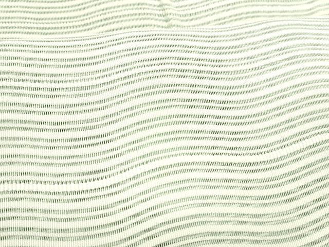 平和屋着物＊夏物 絽綴れ 八寸名古屋帯 よろけ縞 藍白色 正絹 逸品 DABC8932cm