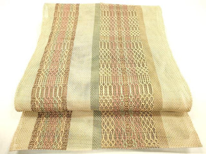平和屋着物＊夏物 八寸名古屋帯 間道 正絹 逸品 DABC8933cm