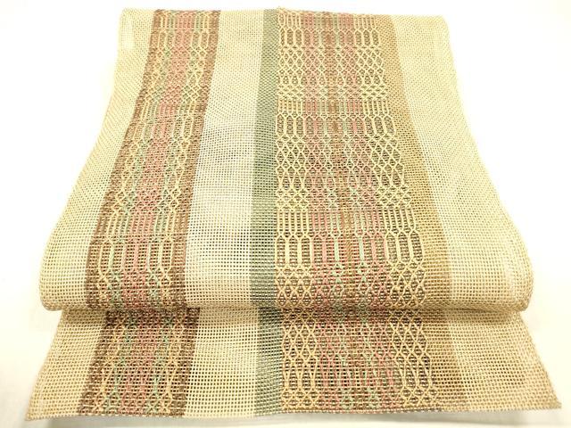 平和屋着物＊夏物 八寸名古屋帯 間道 正絹 逸品 DABC8933cm