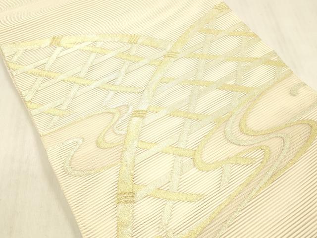 平和屋着物＊夏物 絽綴れ 太鼓柄袋帯 流水籬文 金糸 正絹 逸品 DABC8935cm