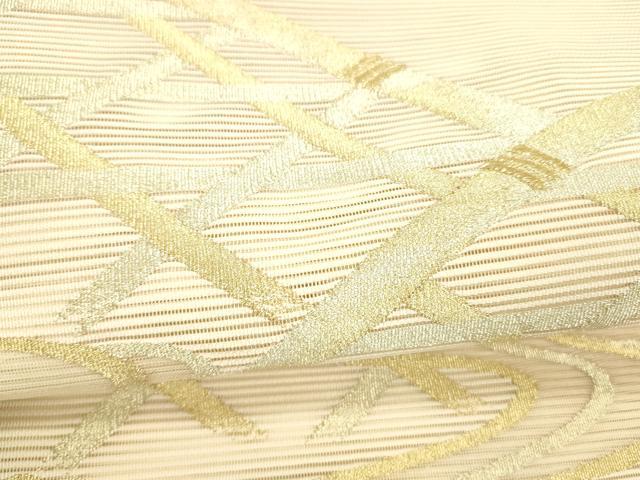 平和屋着物＊夏物 絽綴れ 太鼓柄袋帯 流水籬文 金糸 正絹 逸品 DABC8935cm