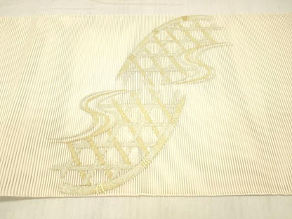平和屋着物＊夏物 絽綴れ 太鼓柄袋帯 流水籬文 金糸 正絹 逸品 DABC8935cm