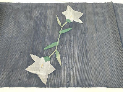 平和屋着物＊夏物 八寸名古屋帯 草花文 金糸 正絹 逸品 DABC8937cm
