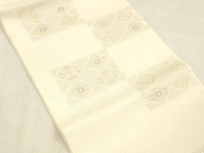 平和屋着物＊夏物 つけ帯 唐織 花菱文 金糸 正絹 逸品 DABC8938cm