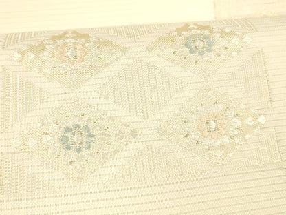 平和屋着物＊夏物 つけ帯 唐織 花菱文 金糸 正絹 逸品 DABC8938cm