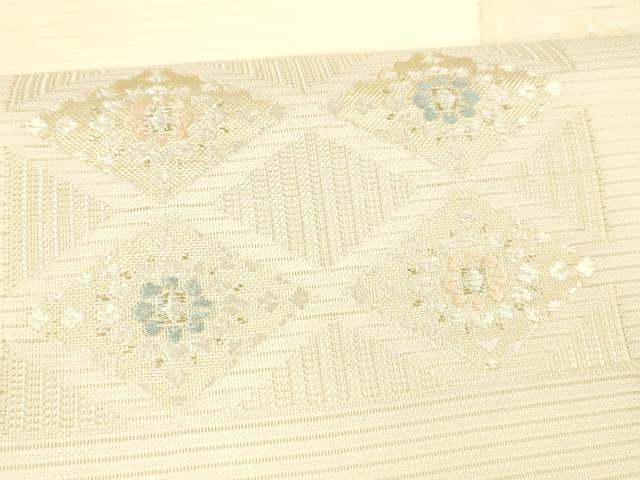 平和屋着物＊夏物 つけ帯 唐織 花菱文 金糸 正絹 逸品 DABC8938cm