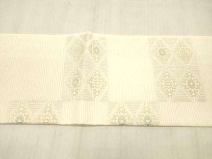平和屋着物＊夏物 つけ帯 唐織 花菱文 金糸 正絹 逸品 DABC8938cm