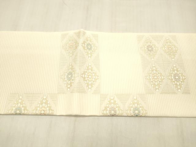 平和屋着物＊夏物 つけ帯 唐織 花菱文 金糸 正絹 逸品 DABC8938cm