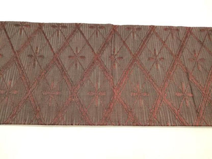 平和屋着物＊夏物　九寸名古屋帯　花菱文　正絹　逸品　DABC8939cm