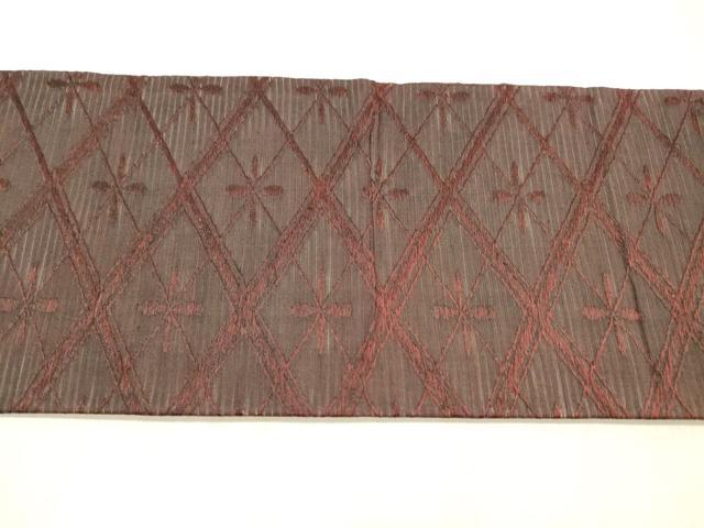 平和屋着物＊夏物　九寸名古屋帯　花菱文　正絹　逸品　DABC8939cm