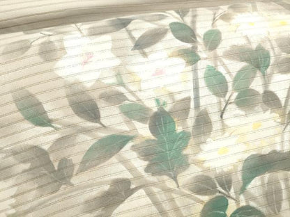平和屋着物＊夏物 絽塩瀬 九寸名古屋帯 作家物 手描き 草花文 金銀彩 正絹 逸品 DABC8944cm