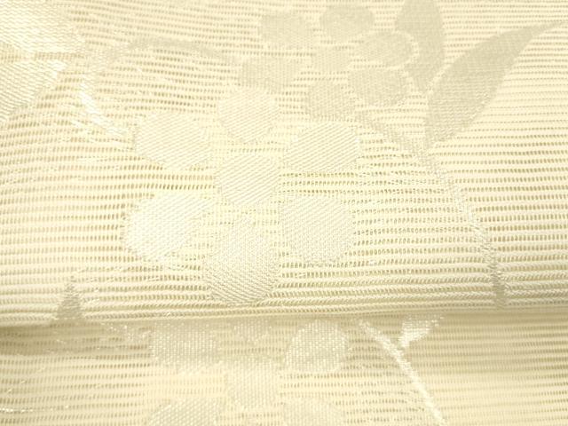 平和屋着物＊夏物 六通柄袋帯 草花文 銀糸 正絹 逸品 DABC8946cm