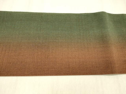 平和屋着物＊夏物 九寸名古屋帯 柿渋 諸紙布 霞文 証紙付き 正絹 逸品 DABC8950cm