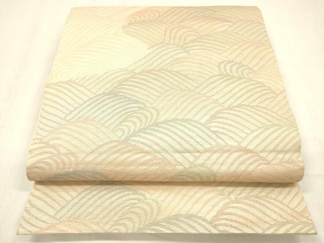 平和屋着物＊夏物 六通柄 本袋帯 流水文 金糸 正絹 逸品 DABC8951cm