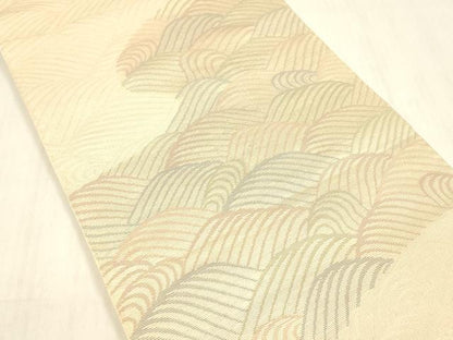 平和屋着物＊夏物 六通柄 本袋帯 流水文 金糸 正絹 逸品 DABC8951cm
