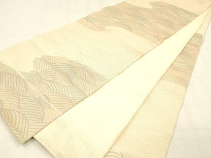 平和屋着物＊夏物 六通柄 本袋帯 流水文 金糸 正絹 逸品 DABC8951cm