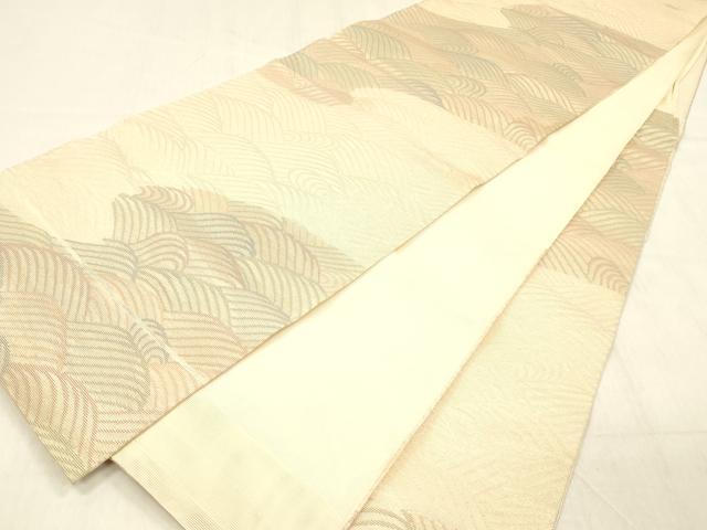 平和屋着物＊夏物 六通柄 本袋帯 流水文 金糸 正絹 逸品 DABC8951cm