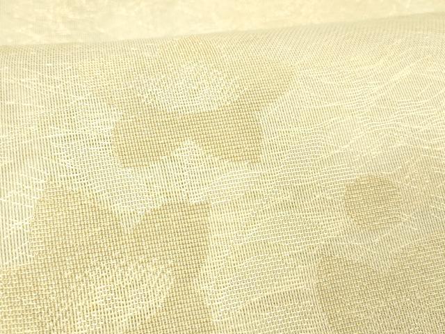平和屋着物＊夏物 六通柄袋帯 雪輪草花文 金糸 正絹 逸品 DABC8954cm