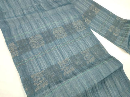 平和屋着物＊夏物 九寸名古屋帯 横段花文 金糸 正絹 逸品 DABC8960cm