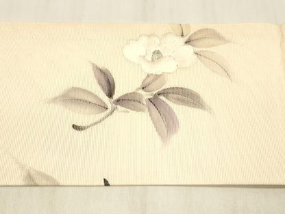 平和屋着物＊夏物 九寸名古屋帯 手描き 刺繍 銀糸 正絹 逸品 DABC8961cm