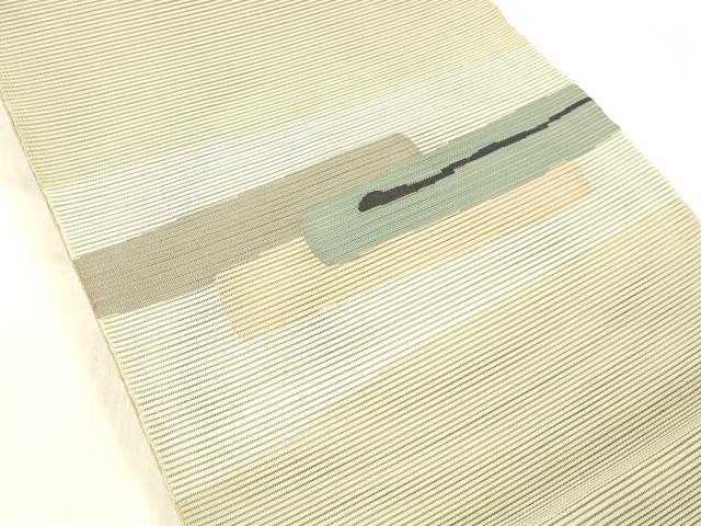 平和屋着物＊夏物 絽綴れ 八寸名古屋帯 横段文 正絹 逸品 DABC8962cm