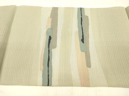 平和屋着物＊夏物 絽綴れ 八寸名古屋帯 横段文 正絹 逸品 DABC8962cm