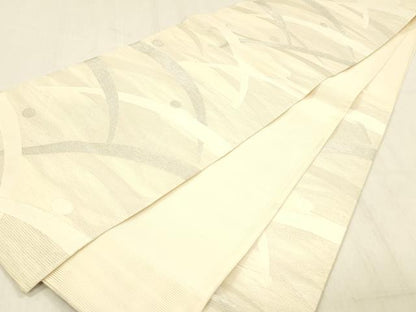 平和屋着物＊夏物 六通柄袋帯 露草文 銀糸 正絹 逸品 DABC8966cm