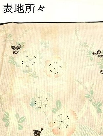 平和屋着物＊夏物 アンティーク 大正ロマン 全通柄 京袋帯 絽縮緬 草花籠文 正絹 逸品 DABC8974cm