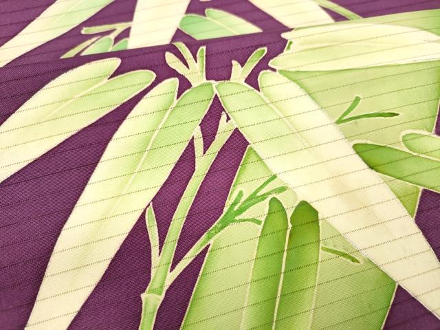 平和屋着物＊夏物 絽塩瀬 九寸名古屋帯 笹竹文 銀糸 正絹 逸品 DABC8976cm