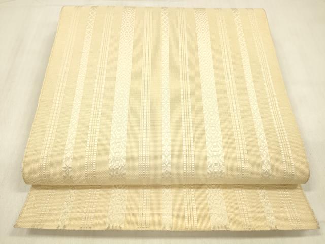 平和屋着物＊夏物 本場筑前博多織 八寸名古屋帯 紗献上 肌色 正絹 逸品 DABC8977cm